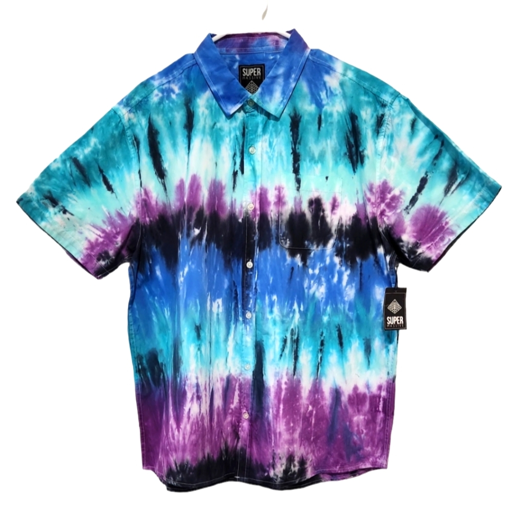 Super Massive Tie Dye Button-Down Shirt | Size: XL (Brand New)